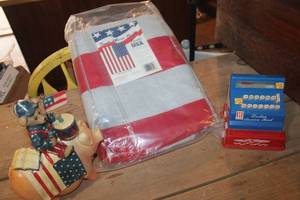 lot 5396 image: NIP American Flag Throw and More