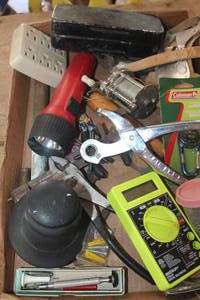 lot 5455 image: Pliers, Flashlight, Fishing Reel and More