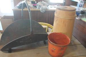 lot 5472 image: Vintage Fire Wood Holder and More