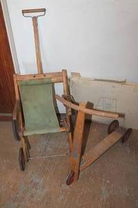 lot 5474 image: Antique Doll Stroller, Scooter and More