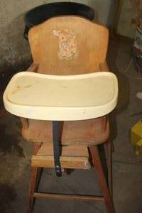 lot 5481 image: Vintage Wood Highchair
