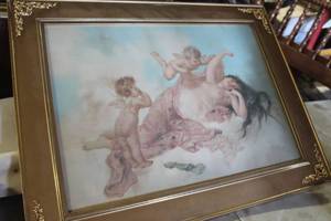 lot 5482 image: Antique Angel Picture 26 x 35