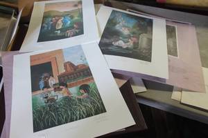 lot 5487 image: Signed Sam Butcher Precious Moments Lithographs