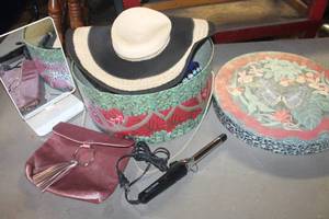 lot 5491 image: Hat Box, Dresser Mirror and More