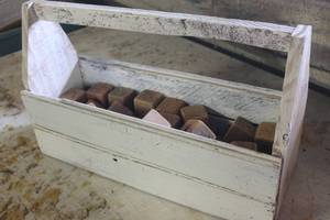 lot 5504 image: Wood Tool Box with Wooden Blocks