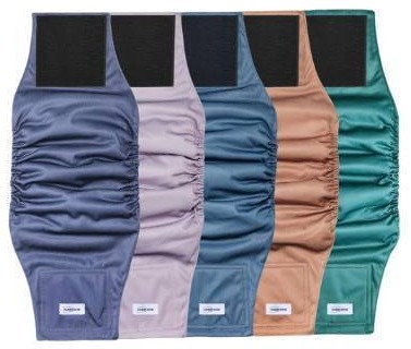 lot 59215 image: Reusable Dog Diapers Male, Premium Washable Belly Bands for Dogs Small, Pack of 5, High Absorbing Dog Wraps for Doggie & Puppy in Incontinence or Excitable Urination and Training, LARGR. - Retail $21