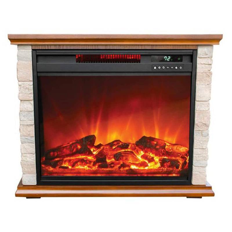 lot 29614 image: LifeSmart LifePro 1500W Electric Infrared Quartz Indoor Fireplace Heater. REMOVED DAMAGED FRAME. INSIDE DECORATION & LIGHTS DAMAGED. STILL BLOWS HOT AIR. - Retail $319