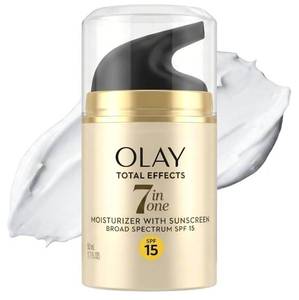 lot 47624 image: OLAY Total Effects 7-in-1 Anti-Aging Face Moisturizer with SPF 15, Fragrance-Free 1.7 oz - Retail $24