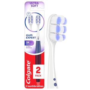 lot 47647 image: Colgate Gum Expert  Adult Manual Gum Toothbrush  Ultra Soft  2 Pack - Retail $10