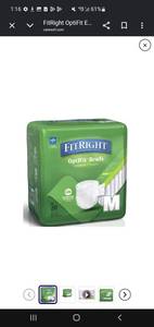 lot 47650 image: Fit Right Extra Briefs 20 Qty Size Medium 32-42 Waist By Medline Unisex - Retail $16