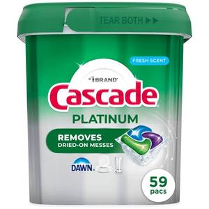 lot 47682 image: Cascade Platinum Pods Dishwasher Detergent - Fresh - 59ct, COUNT UNKNOWN. - Retail $20