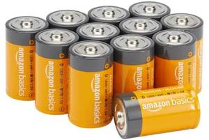 lot 47699 image: Amazon Basics 12-Pack D Cell Alkaline Batteries, 1.5 Volt, 5-Year Shelf Life, Long-Lasting Power - Retail $18