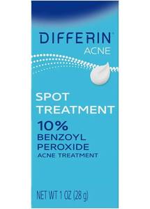 lot 47701 image: Differin Acne Spot Treatment, Max Strength, 10% Benzoyl Peroxide, 1oz - Retail $10