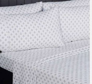lot 13100 image: South Point Home Fashions King 6-Piece Microfiber Sheet Set Gray Medallion Print