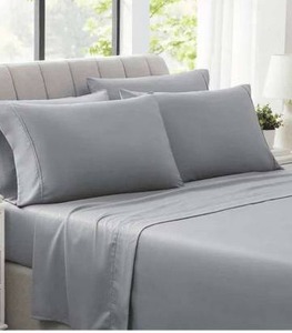 Hotel Signature Sateen 400 Thread Count Egyptian Cotton 6-Piece King Sheet Set Gray