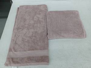 lot 13120 image: Purely Organic 100% Organic Cotton Towel Set of 2 Dusty Rose Pink