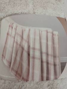 lot 13137 image: Berkshire Blanket & Home Co. Ultra Plush Throw 60in x 70in Plaid PinkCream