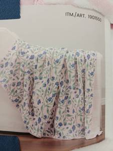 lot 13138 image: Artist Collection Cotton Gauze Throw w Plush Reverse 60in x 70in Pink Floral
