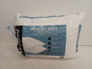 lot 13163 image: Beautyrest Memory Rest Cooling Foam Cluster Pillows 2-Pack StandardQueen 20x28in
