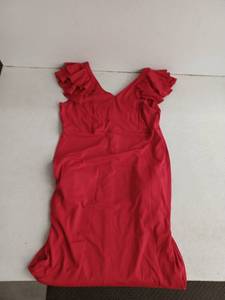 lot 13170 image: Womens Red V-Neck Dress, Size 2XL