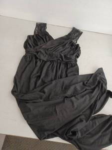lot 13171 image: Womens Black Wrap-Style Dress with Lace Straps Size XL