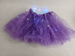 lot 13199 image: Purple Tulle Tutu Skirt with Silver Star Sequins and Attached Fairy Lights