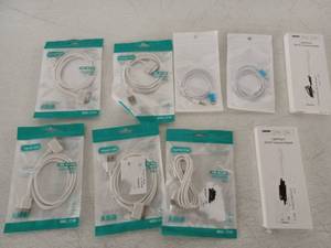lot 13211 image: Lot of 9, USB Cables, Lightning Cables & SDTF Adapters