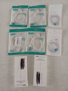 lot 13225 image: Lot of 8 Cables & Adapters Tianston TST101 30-Pin, Lightning 3.5mm, SDTF