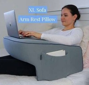 lot 13230 image: XL Sofa Arm Rest Pillow With Zippered Cover