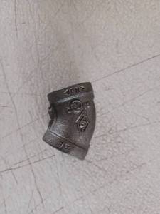 lot 13232 image: Lot of 200 Jones Stephens 12in Black Malleable Iron 45 Deg Elbows