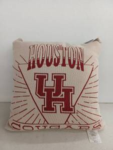 lot 13282 image: NCAA Houston Cougars UH Logo Woven Tapestry Throw Pillow, 2 Pack, 26 x 26
