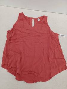 lot 13405 image: Old Navy Womens Sleeveless V-Neck Tank Top Coral Red Size XL, 2 Pack