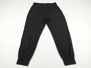 lot 13443 image: Womens Black Jogger-Style Pants w Banded Waist, Pockets & Cuffed Ankles Size M