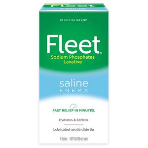lot 13456 image: Fleet Saline Enema for Adult Constipation, 4.5 fl oz, 4 Ct, 2 Pack