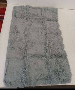 lot 13485 image: Gray Shaggy Plush Area Rug with Non-Slip Dotted Backing, Approximately 33x23, 4 Pack