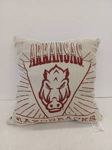 lot 13496 image: NCAA Arkansas Razorbacks Woven Tapestry Throw Pillow, 26 x 26, 2 Pack