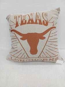 lot 13499 image: Texas Longhorns Woven Tapestry Throw Pillow Set of 2 w Black Backing