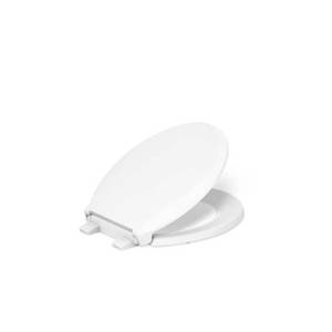 lot 8158 image: Kohler Cachet ReadyLatch Quiet-Close Round Toilet Seat White K-4639-RL