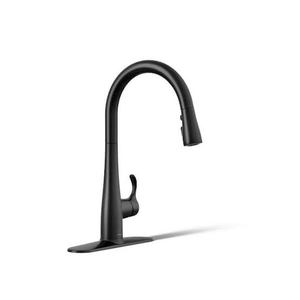 lot 8101 image: Kohler Touchless Pull-Down Kitchen Faucet Matte Black w Soap Dispenser