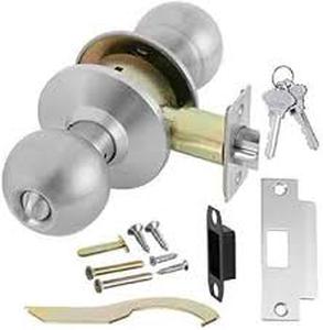 lot 8159 image: Jones Stephens JH43825 Commercial Cylindrical Entry Ball Knob Stainless 6-Pack