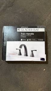 lot 100 image: Glacier Bay Two Handle Bathroom Faucet 8 in Widespread 1008 089 080 - Retail $150