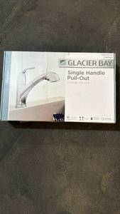 lot 102 image: Glacier Bay Single Handle Pull-Out Kitchen Faucet 1008 028 111 - Retail $100