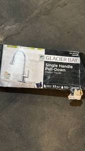 lot 107 image: Glacier Bay Single Handle Pull-Down Kitchen Faucet Chrome 1007 991 855 - Retail $150