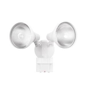 lot 112 image:  UNINSPECTED & UNTESTED WHAT YOU SEE IS WHATS INCLUDED SOLD AS ISDefiant PAR 180-Degree White Motion Activated Wired Outdoor 2-Head Dusk-to-Dawn Security Flood Light - Retail $35