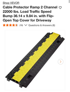lot 130 image: Cable Protector Ramp 2 Channel 36.14 x 9.84 in 22000 lb Load Capacity - Retail $30