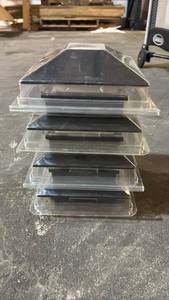 lot 158 image: Lot of 4 Black Square Pyramid-Top Post Caps in Clear Plastic Packaging - Retail $30