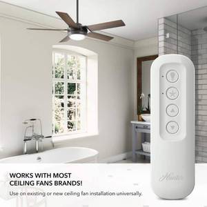 lot 171 image: NOB  Hunter Universal 3 Speed Damp Rated Ceiling Fan Handheld Remote Control White - Retail $48
