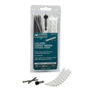 lot 185 image: Collated Cortex Hidden Fastening System for  Trim - 2-34 inch Cortex screws and plugs - Smooth (50 LF) - Retail $25