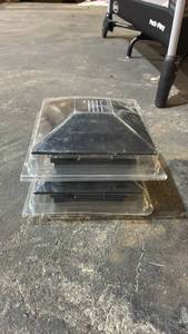 lot 194 image: Black Square Pyramid-Top Post Caps Lot of 2 in Clear Plastic Packaging - Retail $20