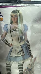 California Costumes Alice Character Costume Tween Size large (10-12) Dress Glovelets Leggings&nbsp;